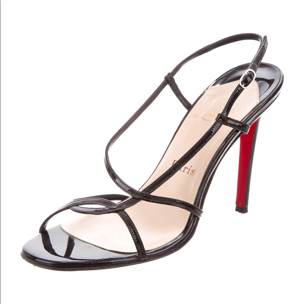 Christian Louboutin Slingback Patent Leather Sandal Heels Pumps